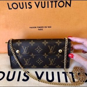 Louis Vuitton Monogram Long Wallet with Chain Auth